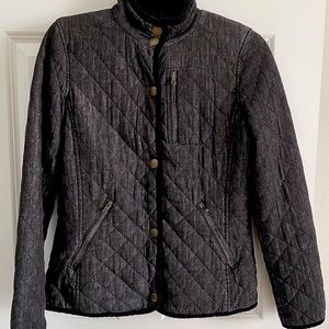 Lauren Jeans Co. RL Women’s Black Denim Quilted Snap Jacket